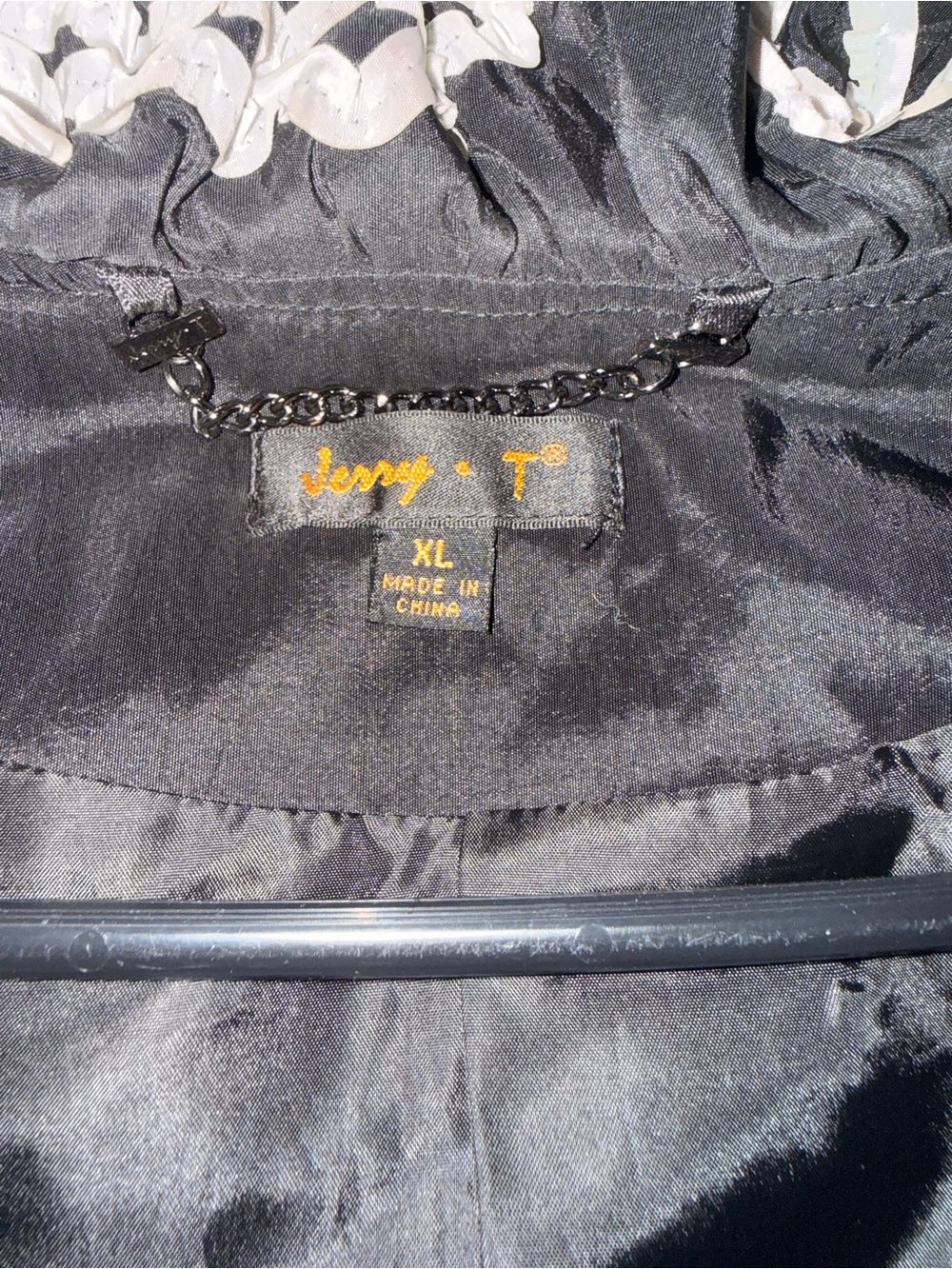 Black Formal Coat Dress with White Embroidered Trim - Picture 4 of 4